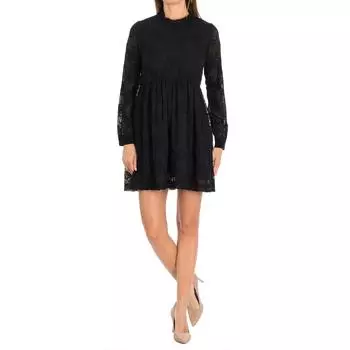 Женское платье TUNIS с длинными рукавами и круглым вырезом 16F2DR17 38 чёрный