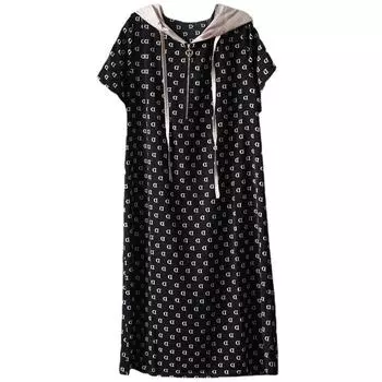 Платье, уменьшающее возраст, с слегка прикрывающей живот юбкой, которая делает вас стройной, а живот прикрывающей полной девушкой L чёрный