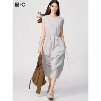 Платье Uniqlo Gather без рукавов 02 LIGHT GRAY/WOMEN S