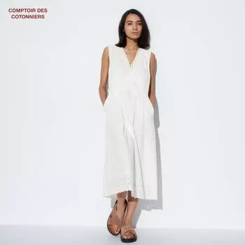 ПЛАТЬЕ UNIQLO ИЗ ХЛОПКА С ВЫШИВКОЙ COMPTOIR DE COTONIE