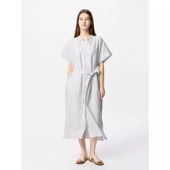 Платье Uniqlo из льняной смеси Relax с коротким рукавом B 01 OFF WHITE/WOMEN XS