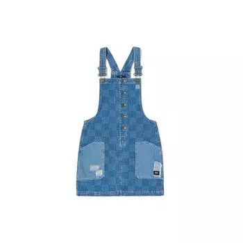 Платье Vans Color Block Plaid Denim без рукавов Женские платья Синий VN00075R7W6 S