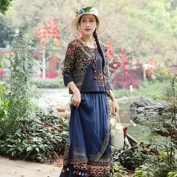 Платье в китайском стиле, ретро Cheongsam, комплект из двух частей для похудения M красный