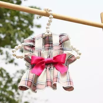 Платье в клетку с большим бантом для кошек и собак, платье с оборками для домашних животных, одежда для домашних животных, юбка для щенков, день рождения XS розы красного