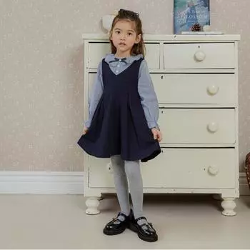 Платье в полоску цвета Оливан Анжу, темно-синее navy/140