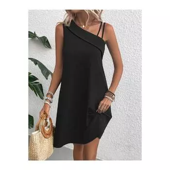 Платье в полоску на одно плечо