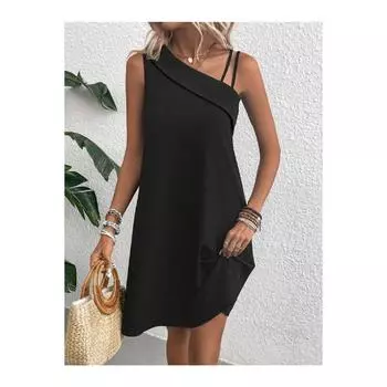 Платье в полоску на одно плечо