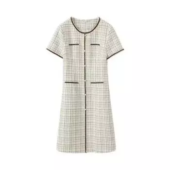Платье в стиле «маленький аромат» для женщин. Летняя новая изысканная изящная клетчатая юбка А-силуэта, которая сделает вас стройнее S