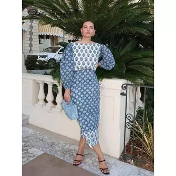 Платье в стиле ретро с принтом, открытой талией, с длинным рукавом, открытой спиной, со шнуровкой и бантом, в дворцовом стиле, свободного покроя, большого размера, летнее платье с цветочным принтом