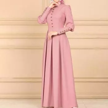 Платье в стиле ретро, стильный декор с пуговицами, шикарное платье в стиле ретро, декор с пуговицами, трапециевидное ретро-платье, платье макси для повседневной жизни XL синий