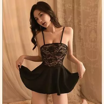 Платье-вложение новое сексуальное кружевное искушение на подтяжках ночная сорочка ночной клуб горячие пижамы без съема one size fits all