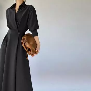 Платье женское летнее 2024 новое французское нишевое длинное платье тонкое и тонкое высококачественное маленькое женское платье оптом S зелёный