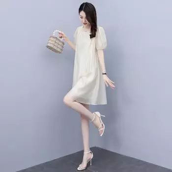 Платье женское летнее новое маленький свободный живот и тонкий темперамент иностранный стиль шикарный потрясающий красивая юбка M 90-105