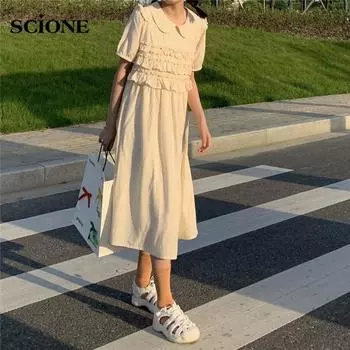 Платье женское в японском стиле, готическое платье, темная юбка для девочек в стиле Лолиты, женское платье, милое платье с лацканами S чёрный