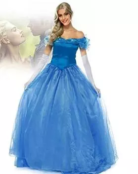 Платье Золушки для женщин Disney Princess Хэллоуин Золушка Косплей Костюм Золушки Взрослый Костюм Косплей Кампания Девушка Маскировка Костюм синий