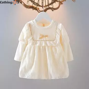 Платья для девочек, однотонная юбка для маленьких принцесс 80cm белый