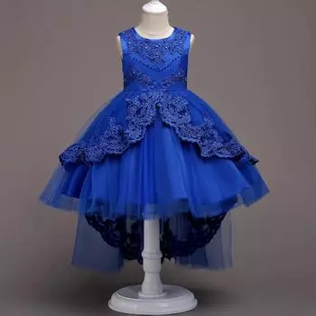 Платья для девочек Платья Детские фрак Платья принцесс Платья для девочек Бисерные платья Маленькие ведущие Костюмы для подиума 110cm красный