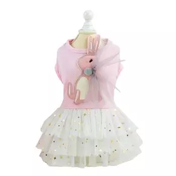 Платья для собак Хлопок Модные Милые Легко надевать Удобная одежда для собак для улицы Розовый XL S(for 2-4kg) розовый