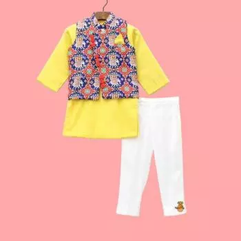 Платья для вечеринок для малышей и мальчиков, курта, платья принца с принтом 1-2 YEAR