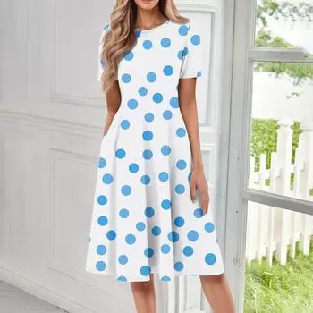 Платья для женщин, летние, повседневные, на пуговицах, с V-образным вырезом, с коротким рукавом, для работы, платья XL синий
