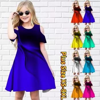 Платья из шелковистой ткани с цветочным принтом для девочек, детское праздничное платье с открытыми плечами для девочек, платье принцессы, платье с короткими рукавами для девочек старше 4 лет 80 красный