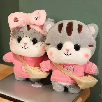 Платья кошка кавайное животное плюшевая игрушка кукла мультяшный котенок платье «сделай сам» подруги дети ребенок день рождения Рождественский подарок 30 см 1 шт. 30cm