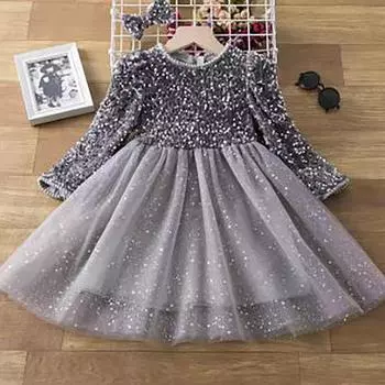 Платья принцесс для девочек, вечерние платья для детей, на день рождения, свадьбу, вечер, выпускной, весна-осень, длинное детское платье с рукавами 130cm розовый