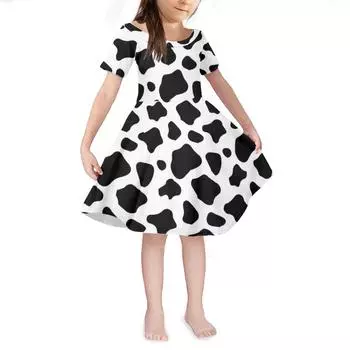 Платья с 3D принтом для девочек, детское праздничное платье принцессы без рукавов для девочек, платье-майка с 3D фиолетовым ужасом и цветочным принтом 80 чёрный