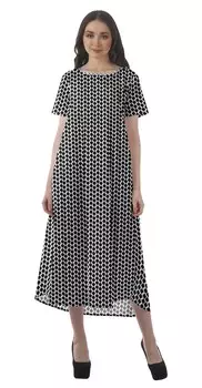 Платья с принтом Moomaya для женщин с коротким рукавом из хлопка Flex Party Dress 2XL чёрный