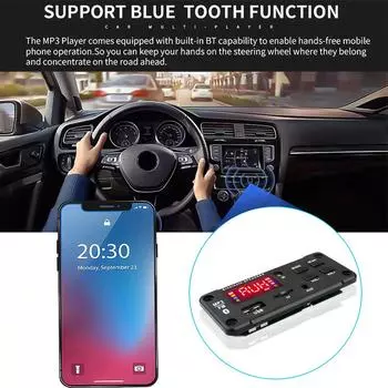 Плата автомобильного радиоприемника Bluetooth 5.0 Автомобильный комплект беспроводной платы декодера MP3 Аудио 12 В WMA Модуль музыкального плеера Lossless Audio USB TF AUX CHINA