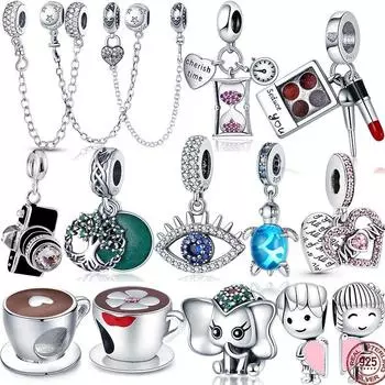 Plata Charms of Ley 925 Fit Браслеты Стерлингового Серебра 925 Пробы Воздушный Шар Шарм Шарм Ювелирные Изделия Своими Руками для Женщин