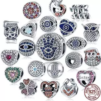 Plata Charms Of Ley 925 Серебро Звездное Небо Подвески Воздушный Шар Шарм Подходит Мода 925 Оригинальные Браслеты Pulseira Diy 2021