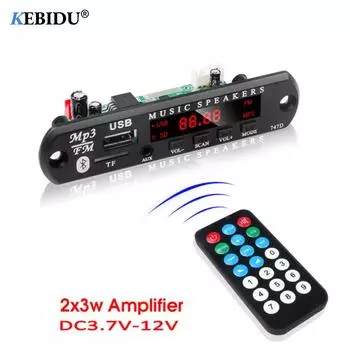 Плата декодера Bluetooth 5,0 MP3 FM USB TF SD LINE IN AUX аудиоплеер стерео поддержка 6 Вт усилитель DC3,7 В 12 В 3.7-5V