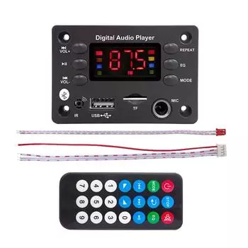 Плата декодера Bluetooth 5,0 постоянного тока 5 В 12 В, автомобильные аудиомодули громкой связи, USB TF FM-радио, Mp3-музыкальный плеер