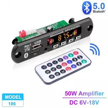 2*25 Вт усилитель DC 12 В Bluetooth 5.0 MP3 декодер плата беспроводной MP3 музыкальный плеер динамик поддержка аудио USB TF FM радио запись вызов модуль