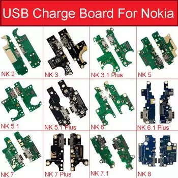 Плата с USB-разъемом для зарядного устройства для Nokia 8,1/8,1 Plus/2 2,1 3,1 Plus 5 5,1 6,1 7,1/7,1 Plus, плата USB-порта для зарядки Nokia 3
