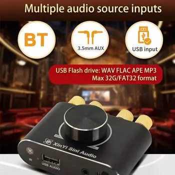 Плата стереоусилителя X15H 15 Вт, динамик 1224 В, усилитель BT 3,5 мм, вход AUX USB U-диск красный