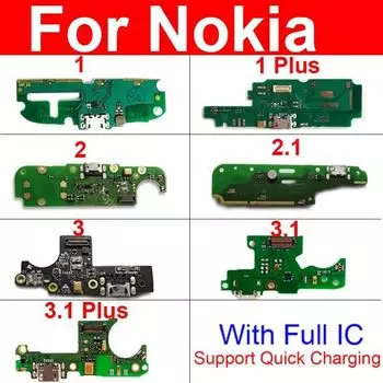 Плата USB-порта для зарядки для Nokia 1 Plus 2 2,1 3 3,1 Plus, разъем для зарядного устройства USB, разъем для платы USB-зарядного устройства, модуль, запасные части 2 Copy no IC