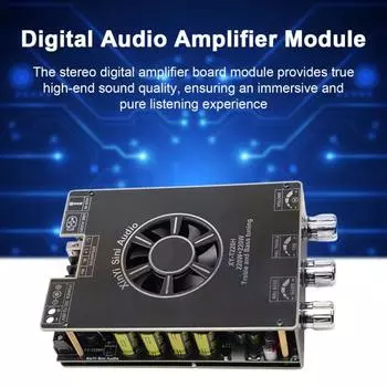 Плата усилителя мощности с поддержкой Bluetooth, плата двухканального стереоусилителя, плата стереоусилителя с ультранизким уровнем искажений и высокой выходной мощностью чёрный