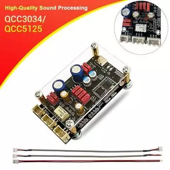 Плата звукового декодера без потерь с низкими искажениями APTX DAC PCM5102A QCC3034 QCC5125 Bluetooth-совместимый 5,1 автомобильный музыкальный MP3