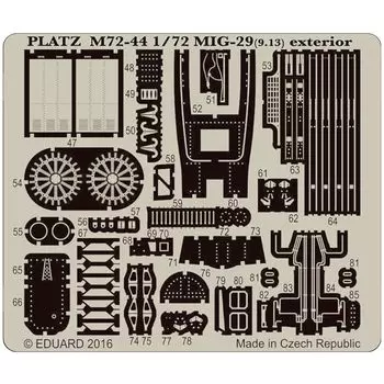 Платц 1/72 Для МиГ-29 (9.13) Fulcrum C Травленые детали (для экстерьера)