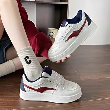 Platform bread shoes women s ins2024 winter new casual sports shoes women s lightweight running shoes breathable board shoes 35 бордовый