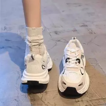 Platform casual sports shoes women s autumn breathable summer new dad shoes versatile running shoes 35