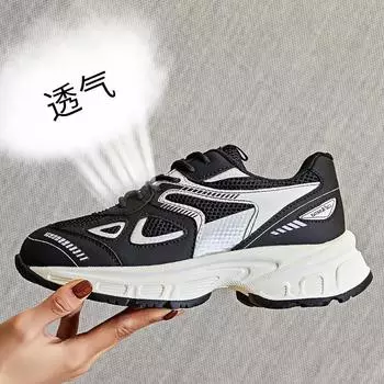 Platform dad shoes women s 2025 spring new sports shoes women s trendy shoes running shoes women s versatile height-increasing women s shoes 35