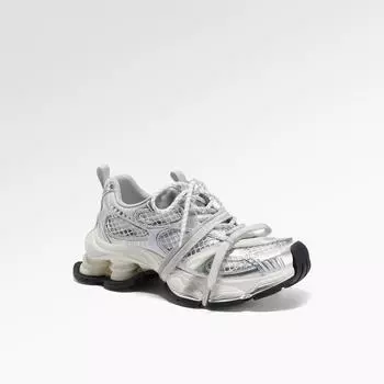 Platform dad shoes women s new spring mesh breathable and versatile height-increasing silver sneakers 35
