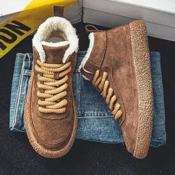 Platform Male Winter Shoes Outdoor Hiking Men s Snow Boots High Top Waterproof Footwear Fleece Comfortable Anti Slip Quality Fur 39