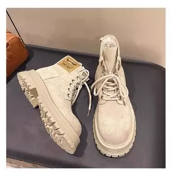 Platform Martin boots women s shoes 2025 spring and autumn new non-slip rhubarb boots women s British height-increasing outdoor tooling short boots 35