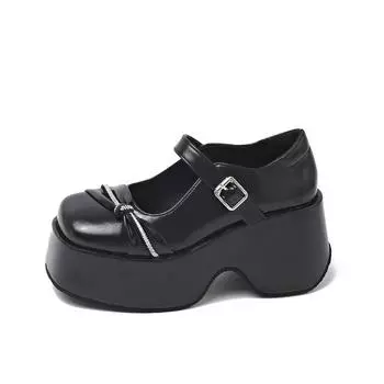 Platform Mary Jane shoes women s new spring and summer with skirt black retro Japanese jk round head thick heel small leather shoes 39