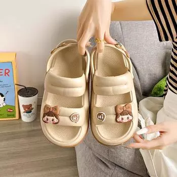 Platform sandals women wear 4cm in summer, wear-resistant and cute beach shoes, two wear cool slippers 36/37 белый