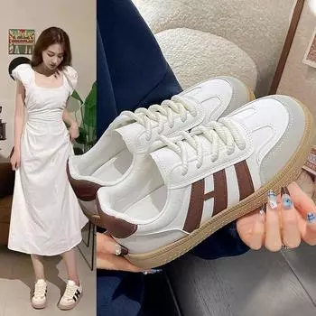 Platform-soled German training shoes autumn and winter new little white shoes women s 2024 student board shoes versatile retro casual sports shoes 36 синий